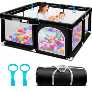 Suposeu Baby Playpen, 50”×50” Baby Playard, Playpen For Babies And Toddlers, Stu